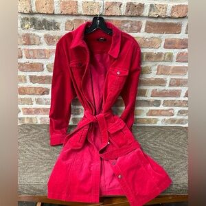 Metrostyle Vibrant Red Trench Coat/Dress
